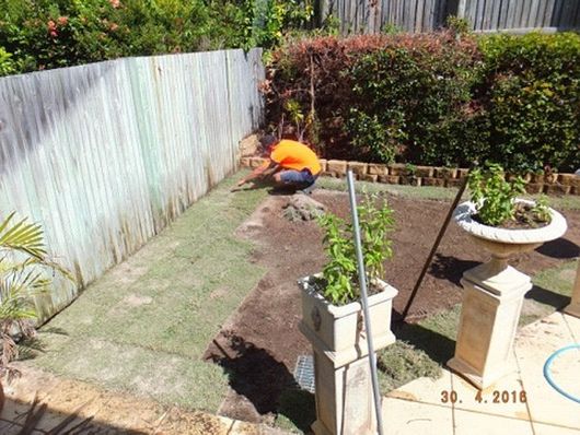 Expert Turf Laying  in progress