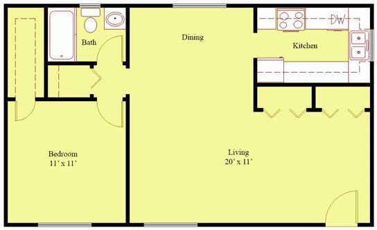 1 Bedroom Floorplan