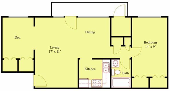1 Bedroom Floorplan