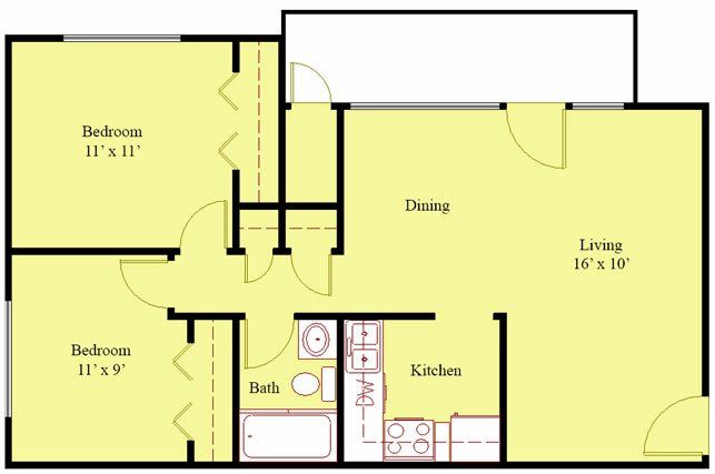 2 Bedroom Floorplan