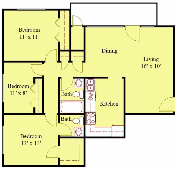 3 Bedroom floorplan