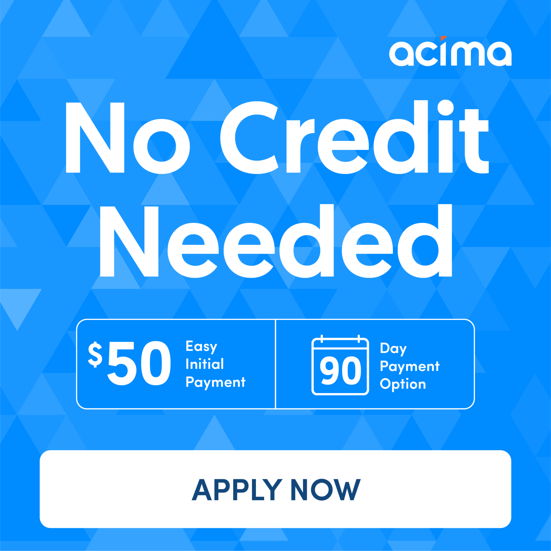 An advertisement for a credit card that says no credit needed