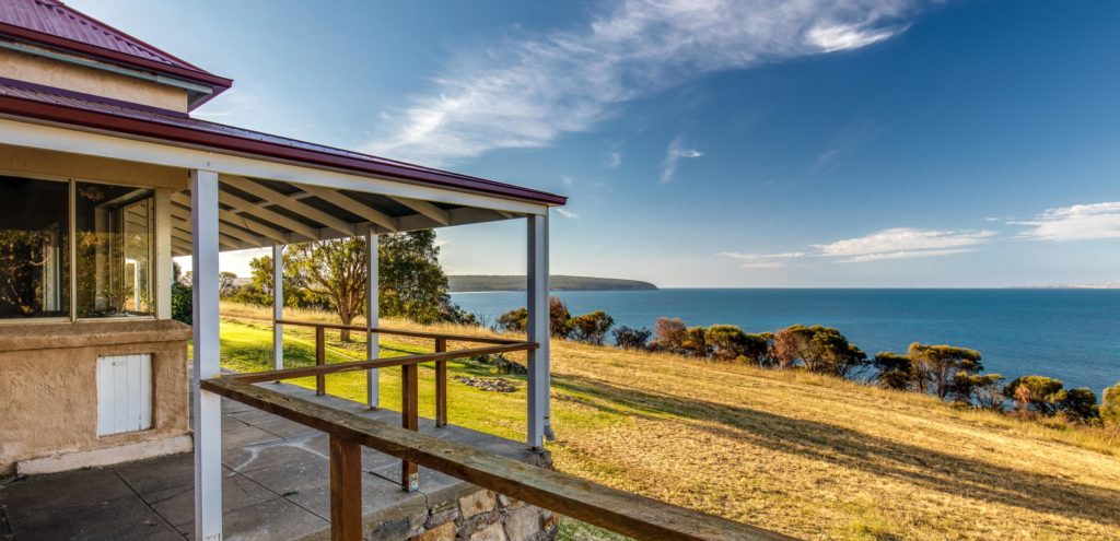 Self-contained accommodation with coastal views