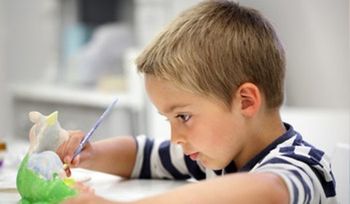 Boy writing