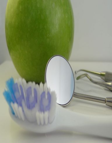 Dentist examining an x-ray