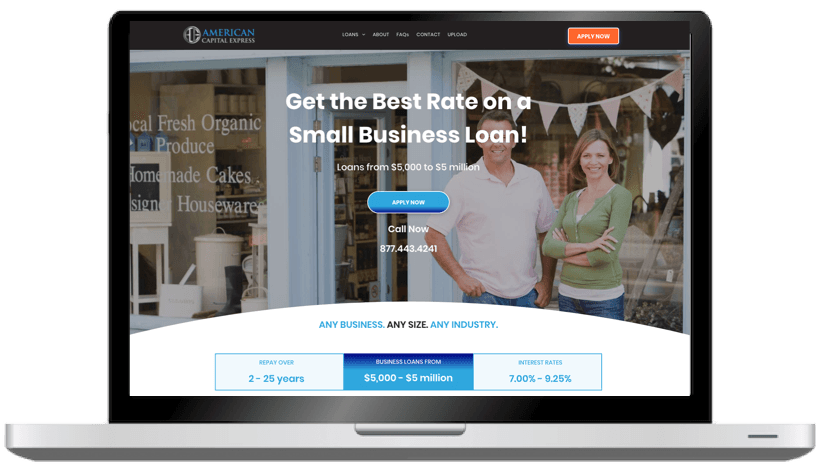 We Offer Web Design for the Financial Services and Loan Industry, Like This One in Reading, PA