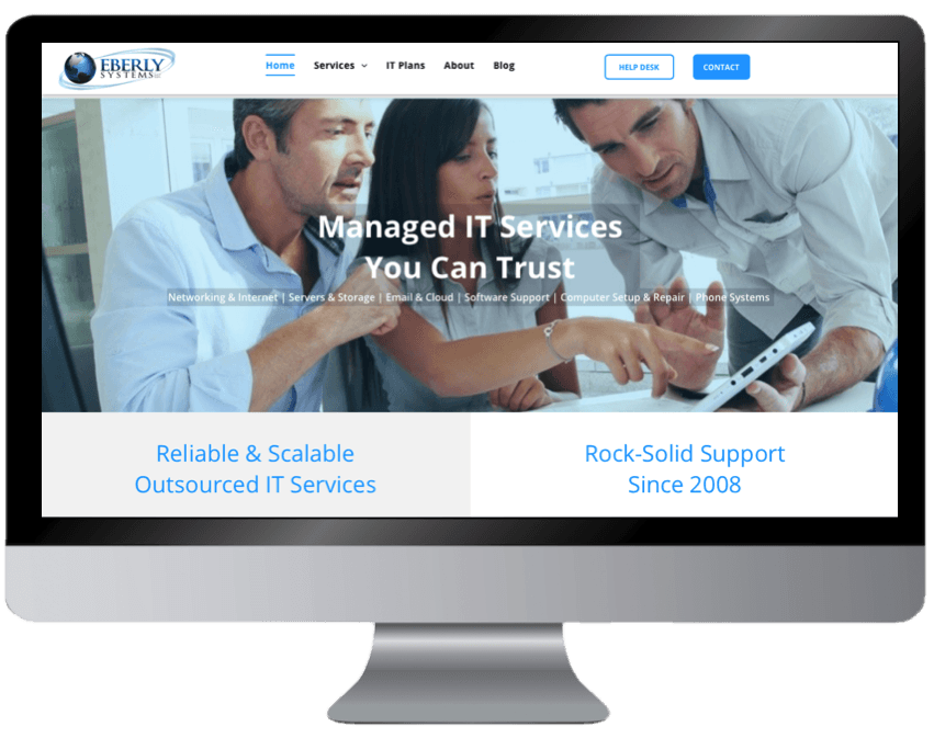 Website Designed for a Commercial Printer in West Reading, Berks County, PA. Top  Portion of Home Page is Shown. Features Include Sliding Images That Slide from Bottom Up, Entering from Behind a Cloud.
