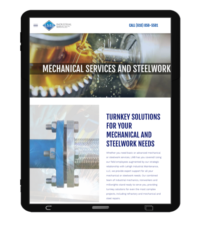 This Responsive Web Page was Designed for the Industrial Market
