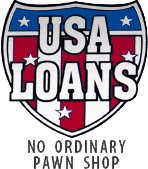 The logo for usa loans no ordinary pawn shop.