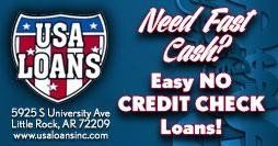 An advertisement for usa loans that says `` need fast cash ? easy no credit check loans ! ''
