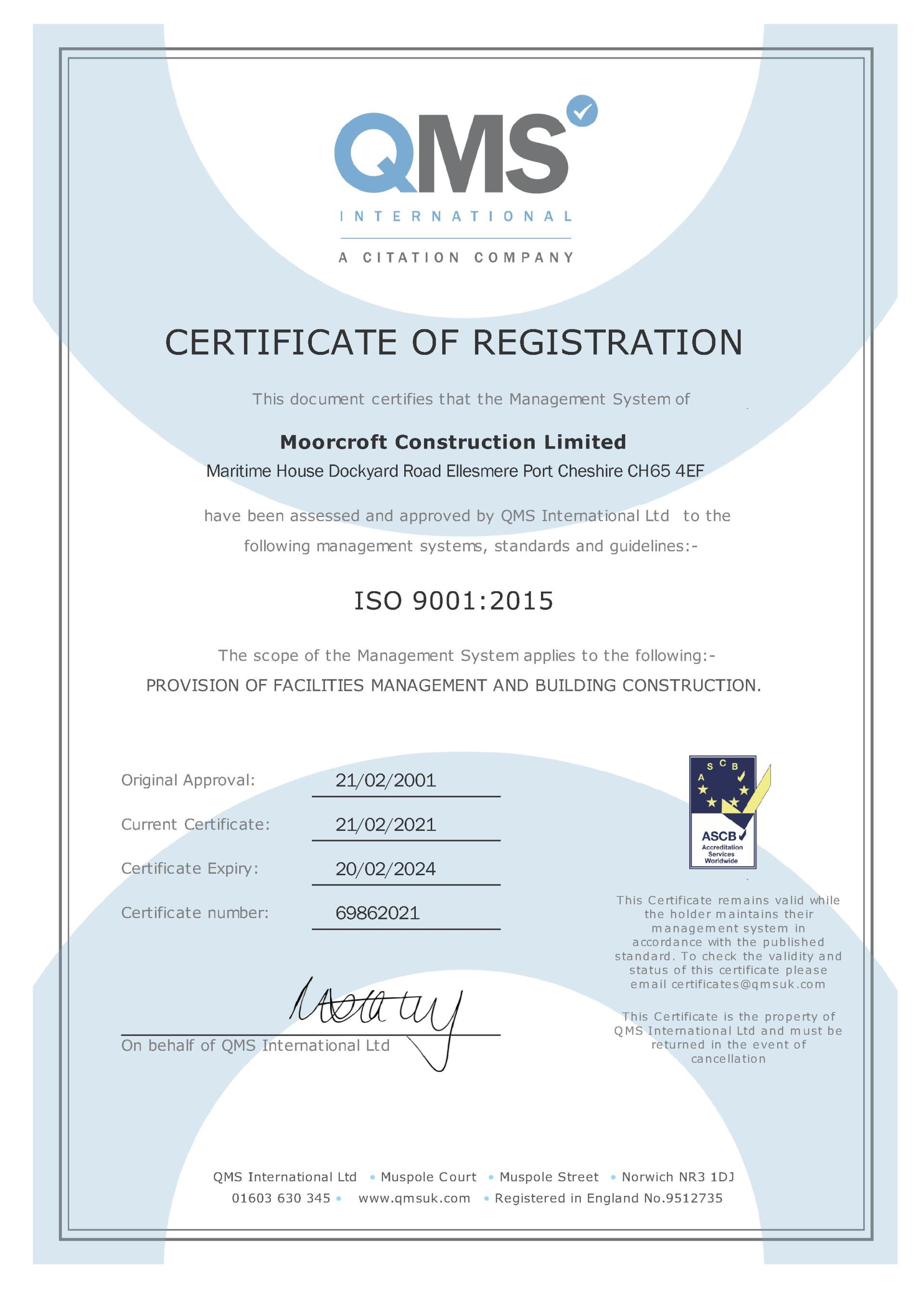 ISO9001:2015, 9001, accreditation, quality