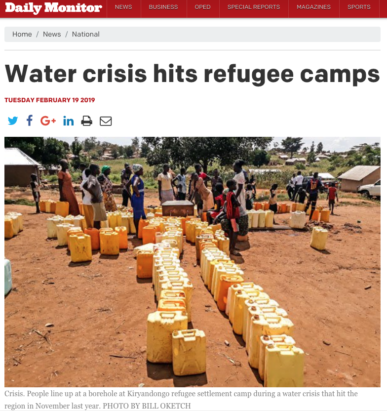 Water line for water wells