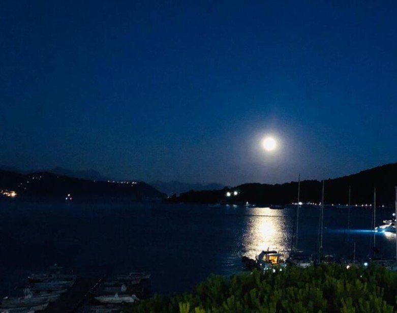 Moon over the sea