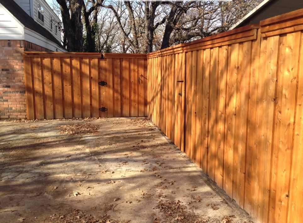 Wood fence installed for a backyard