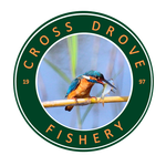 the logo for cross drove fishery shows a bird with a fish in its beak