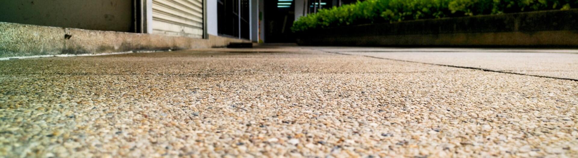 Close up exposed aggregate