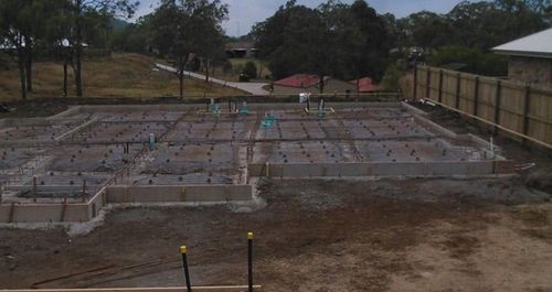 concrete footing and slabs ready for house concrete footing and slabs
