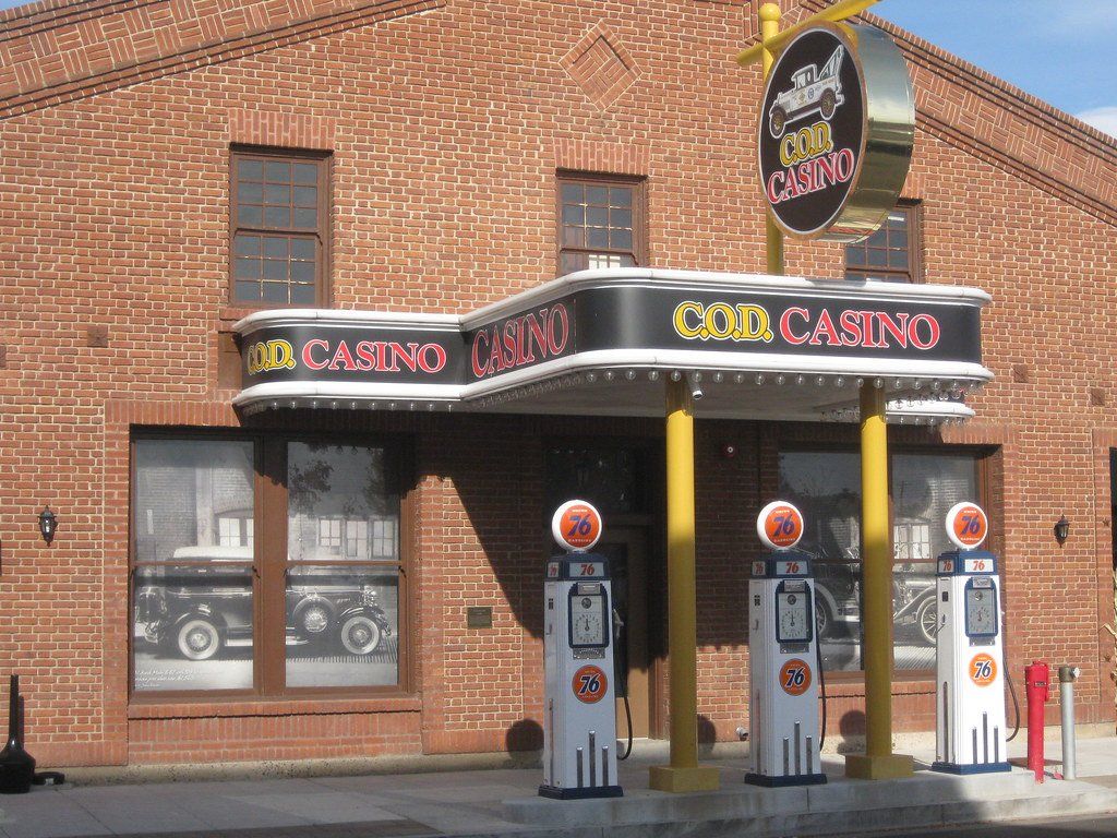 A gas station with a sign that says good casino