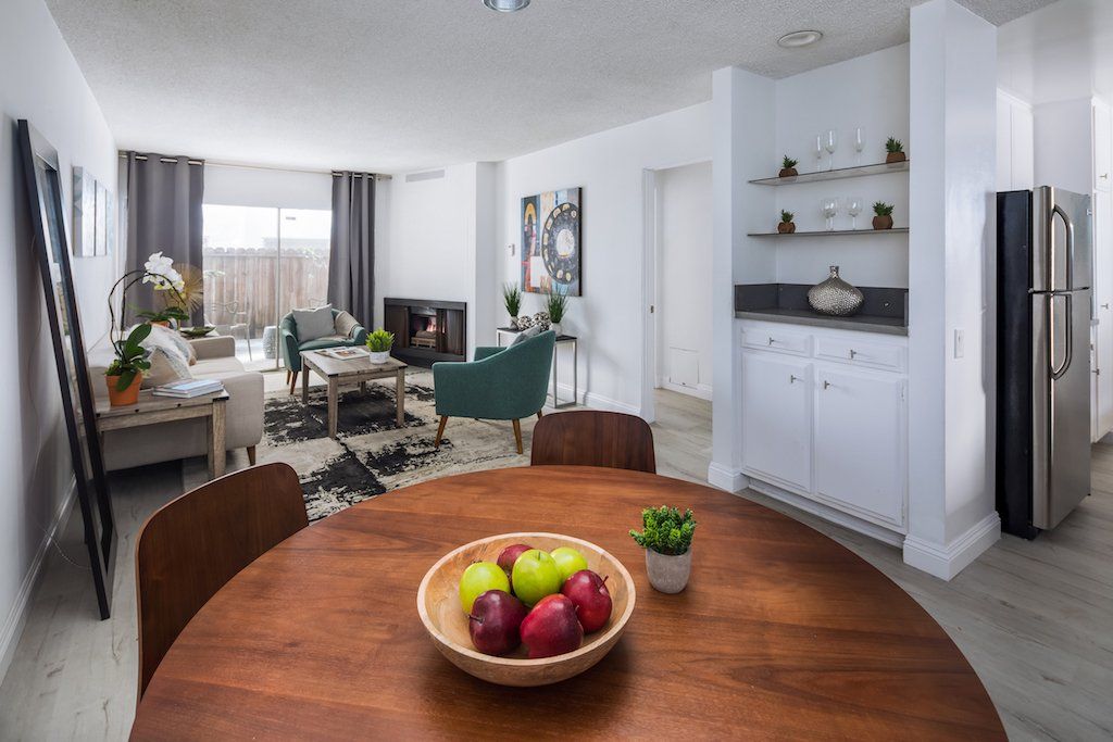 living room and dining