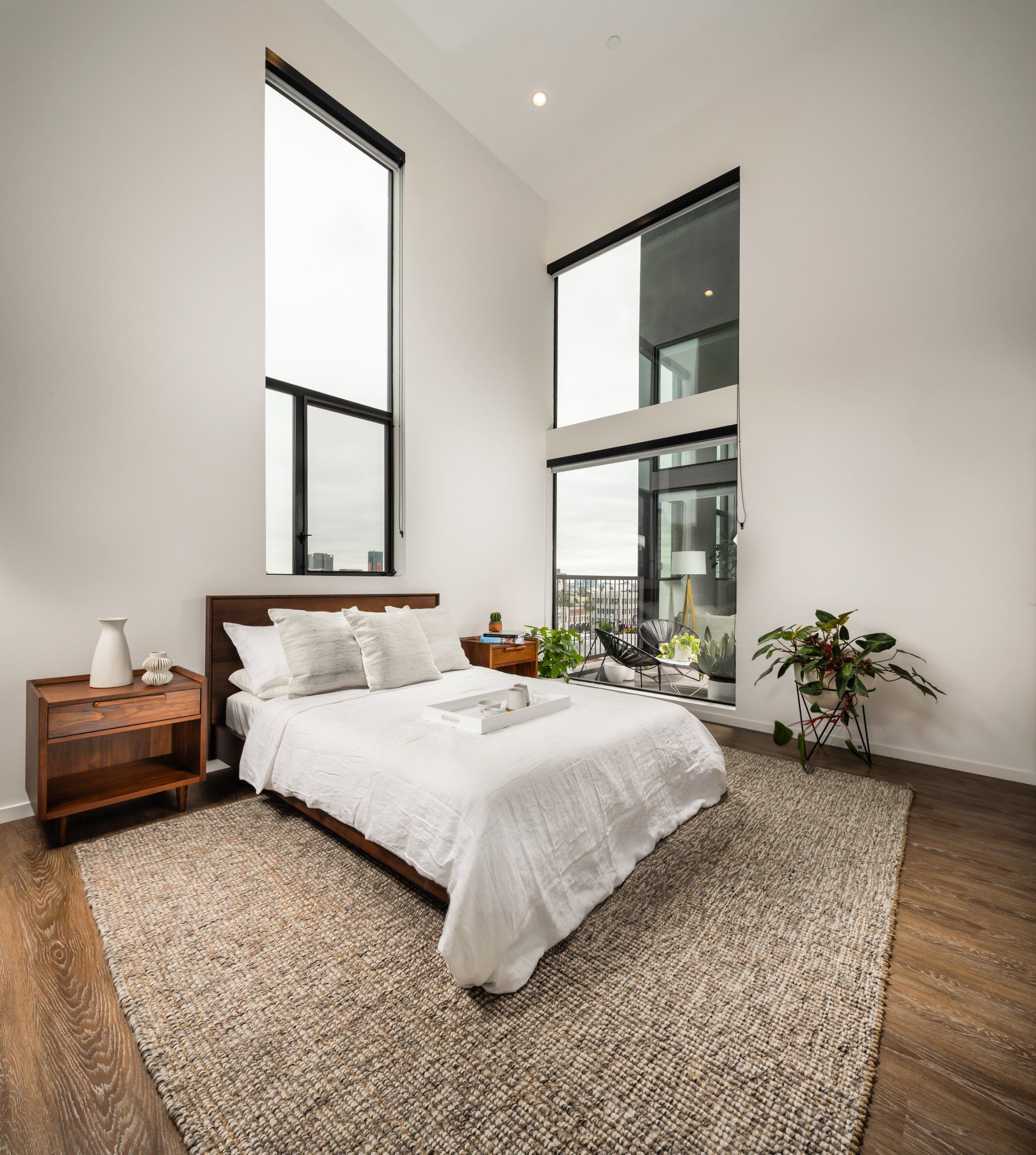 high ceiling bedroom
