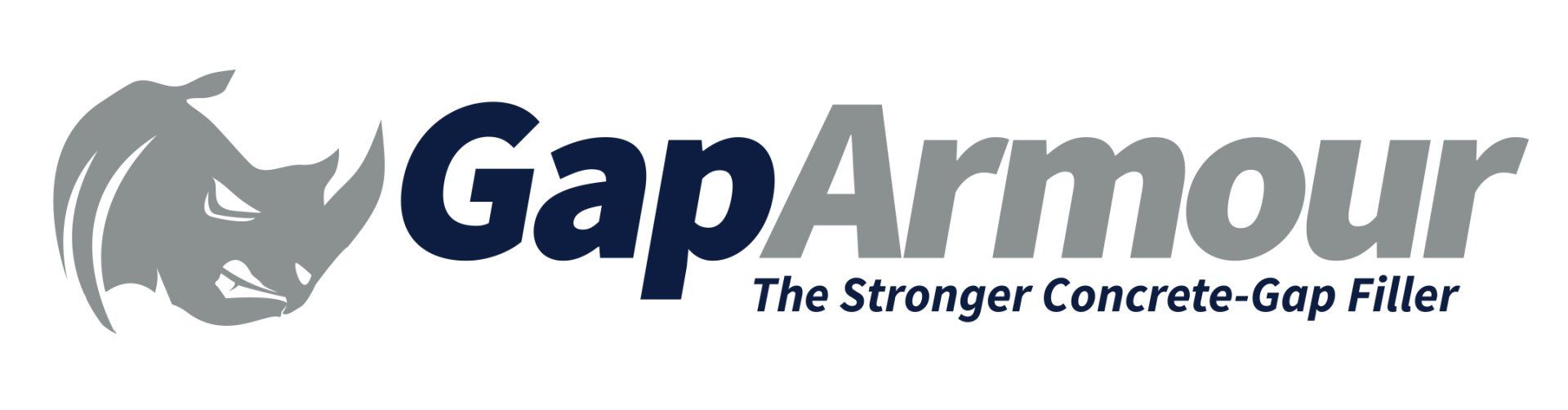 A logo for gap armour the stronger concrete gap filler