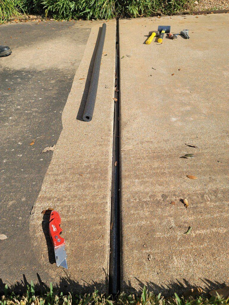 Gap Amour used on concrete to fill gap