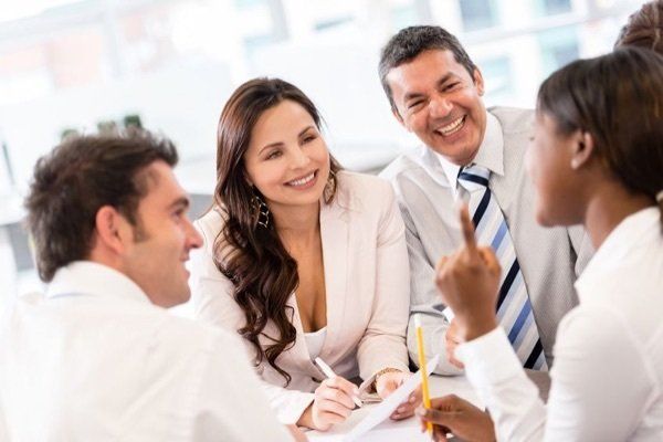 Happy employees with Heath insurance