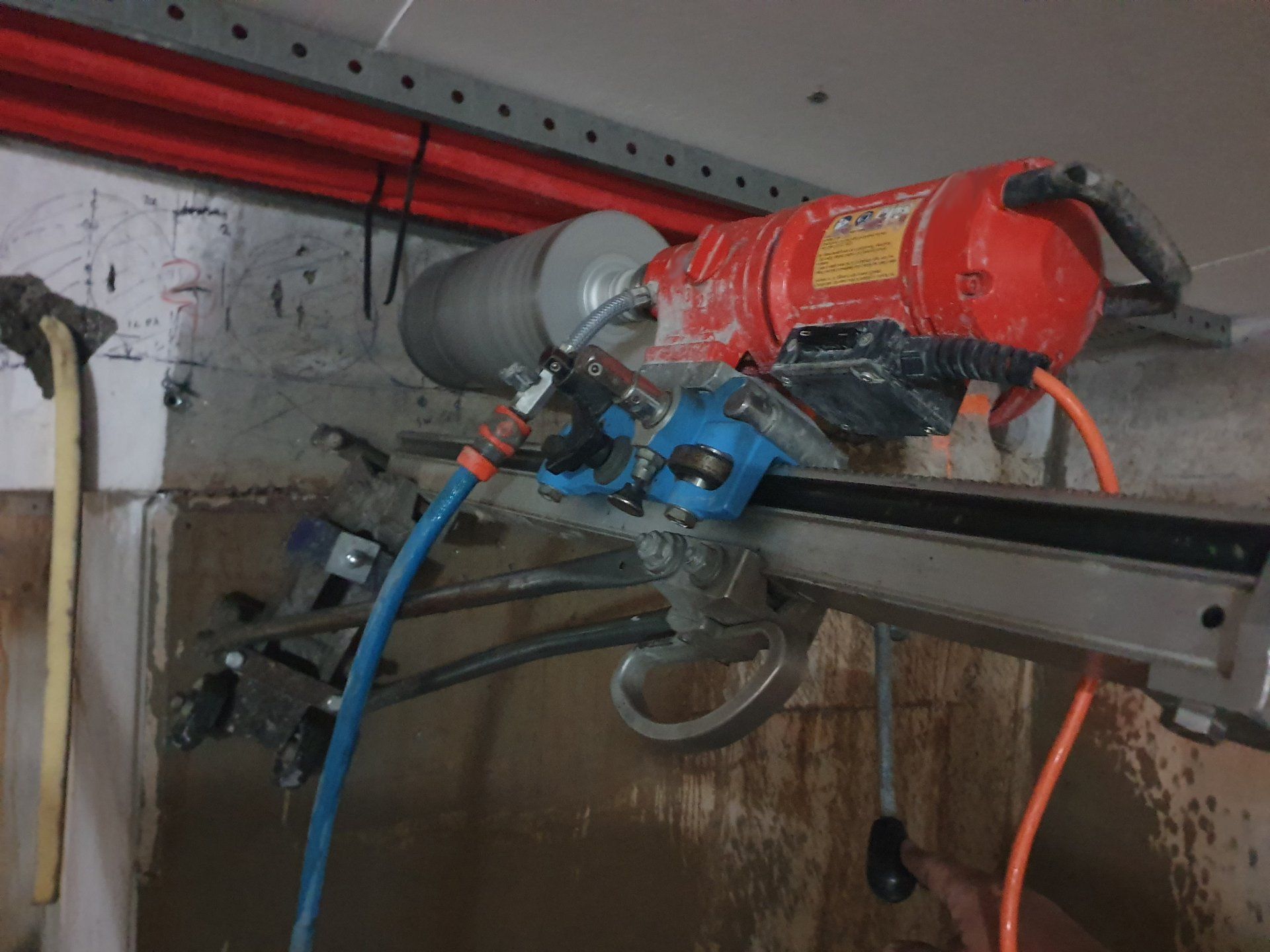 Drilling Hole into Concrete Wall — Hyper Cut & Drill in Swansea, NSW