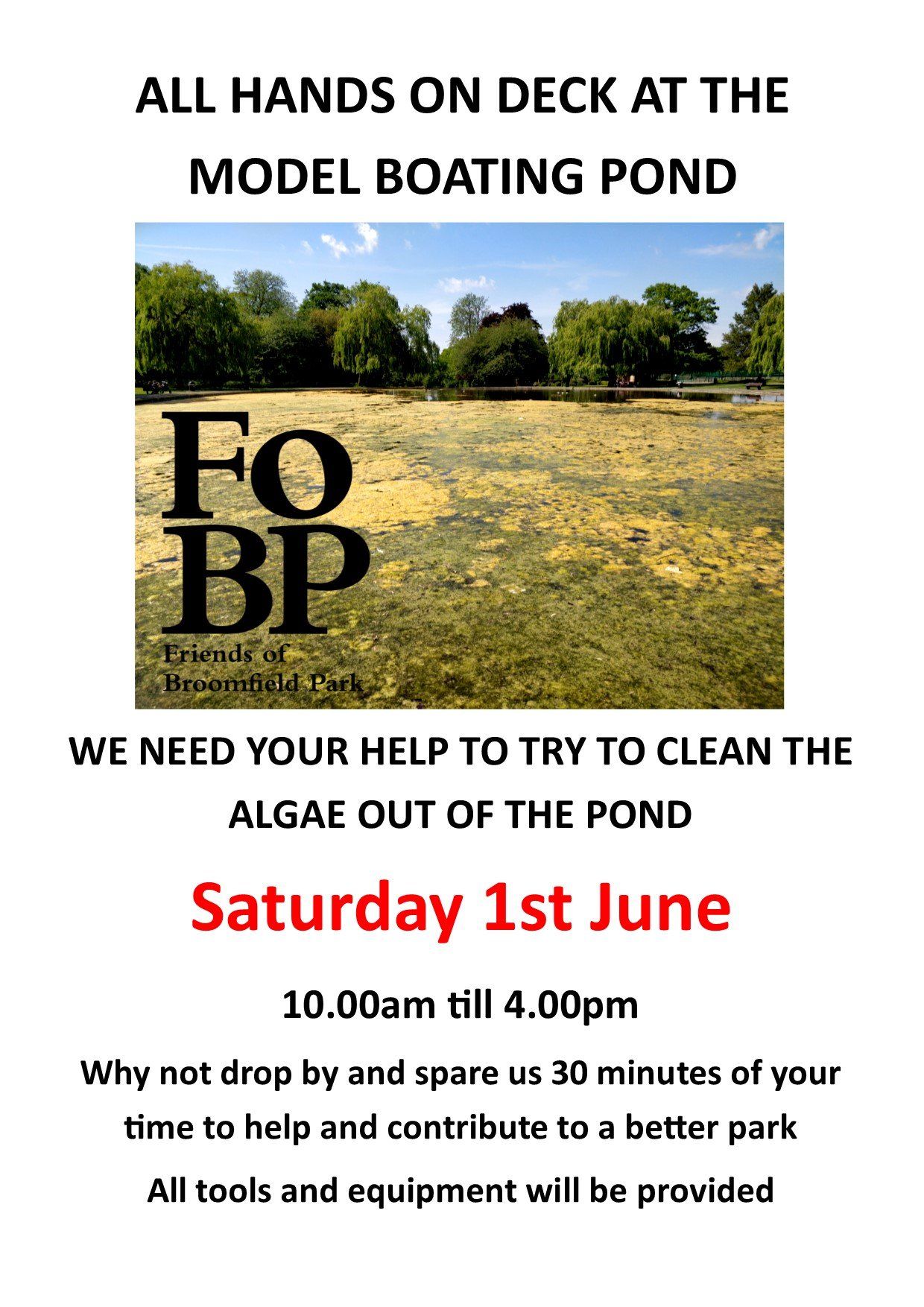 A poster that says `` all hands on deck at the model boating pond ``