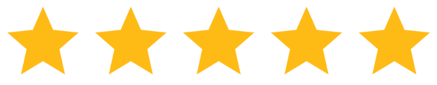 Five gold stars on a white background