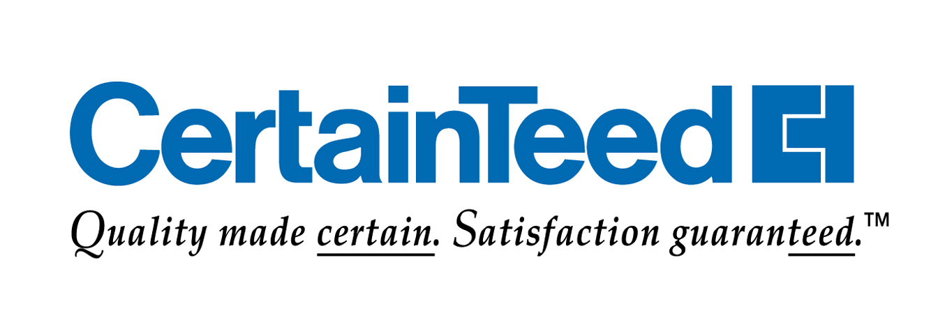 CertainTeed logo in blue with the tagline “Quality made certain. Satisfaction guaranteed.”