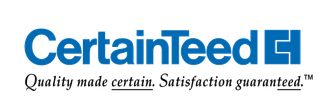 CertainTeed logo in blue with the tagline “Quality made certain. Satisfaction guaranteed.”