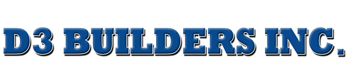 D3 Builders Inc. logo in blue text on a white background