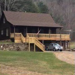 Wood Deck With Stair Railing — Rocky Mount, VA — Lozeau Construction Inc