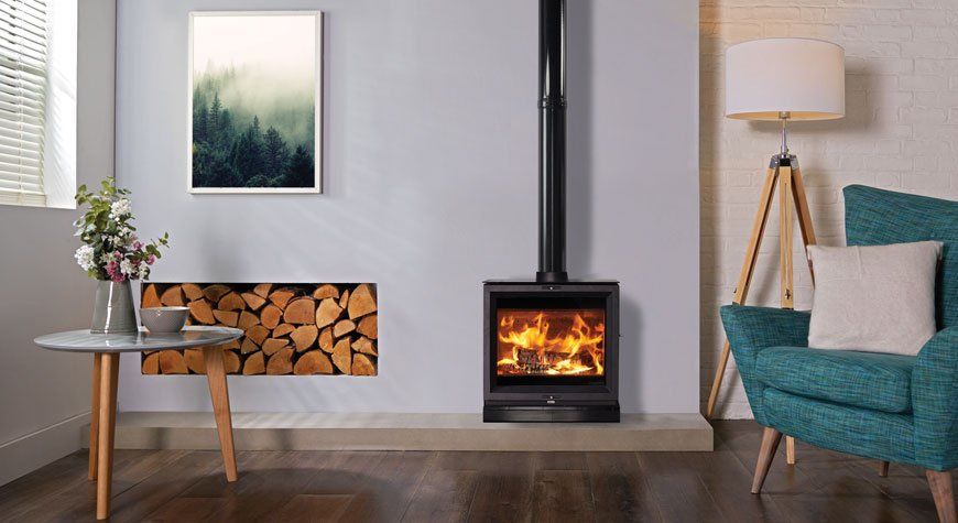 View 5 wide wood burning stove
