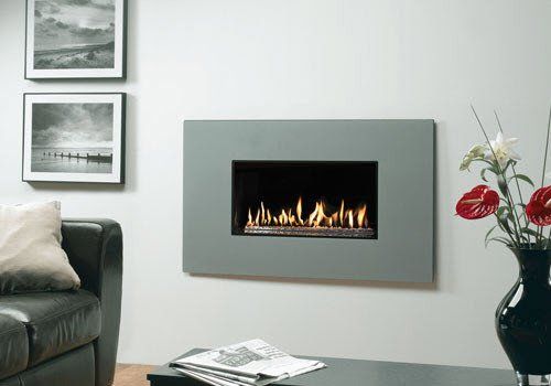 Studio 1 Steel (Gas) Studio1 Steel Gas Contemporary Fire Surround