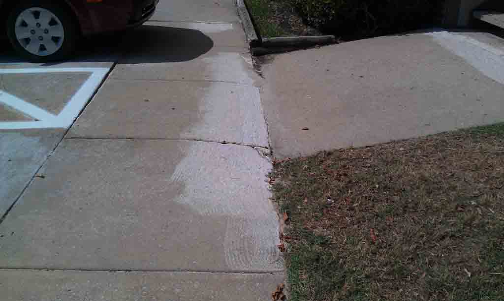 broken concrete walkway