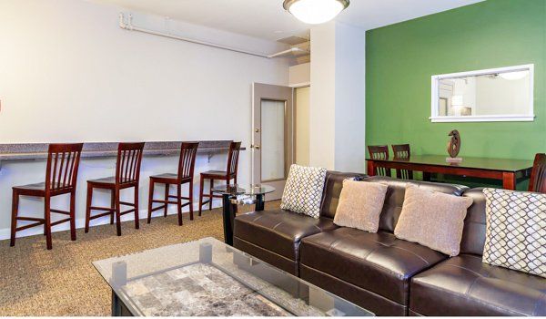 A bathroA view of the community room at the Stafford Apartments.om at the Stafford Apartments.