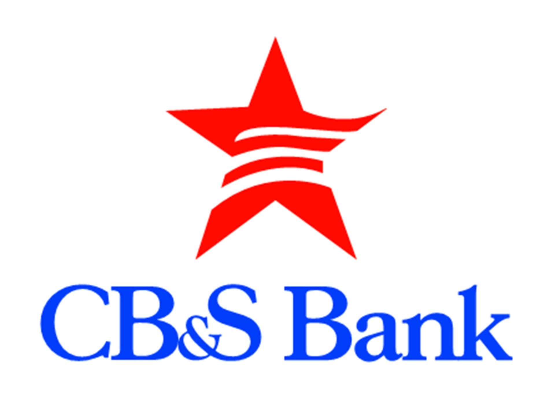 CB&S Bank logo with red star symbol and blue text on white background