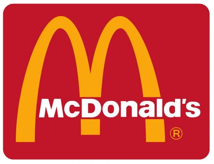 McDonald’s logo: yellow arches on a red background with white wordmark.