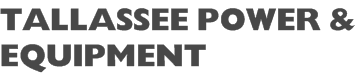 TALLAHASSEE POWER & EQUIPMENT logo in bold gray text on white background