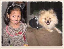 Pomeranian with child