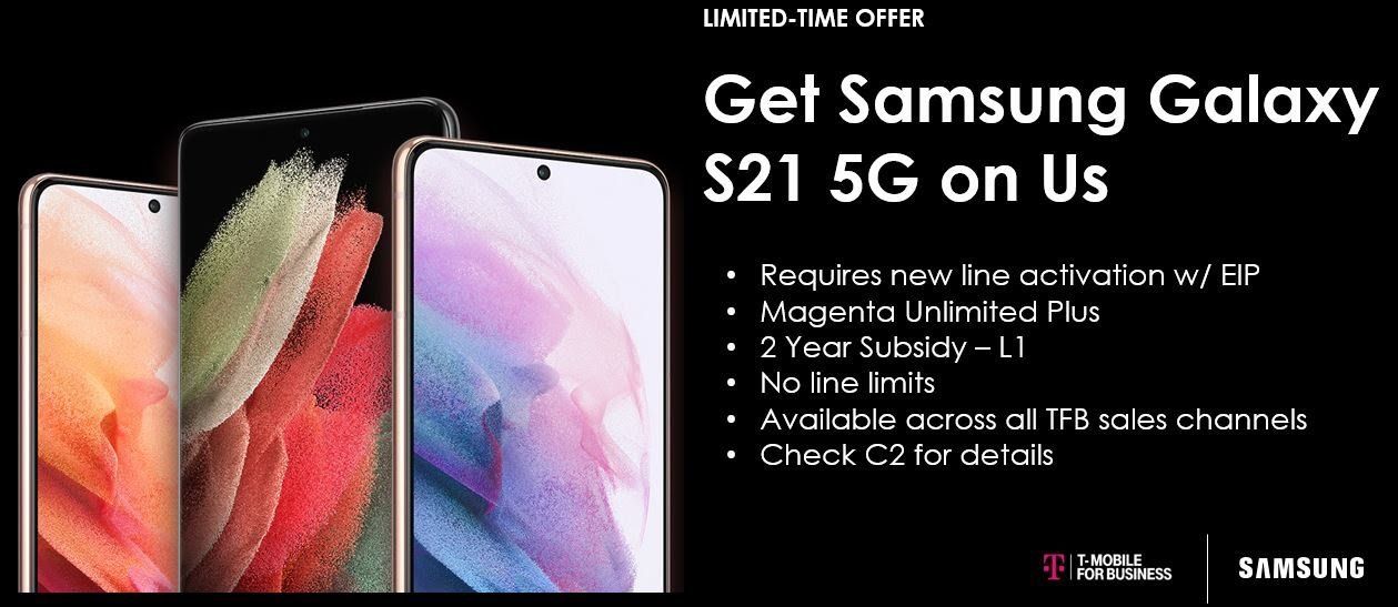 A samsung galaxy s21 5g on us advertisement