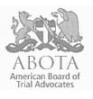 American Board of Trial Advocates A black and white logo for the american board of trial advocates.