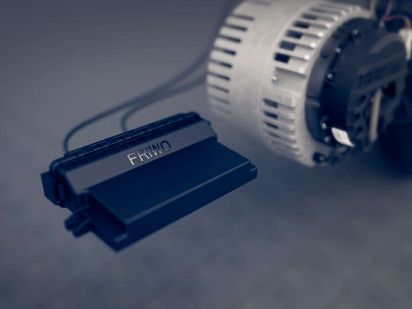 A black box with the word fwmn on it