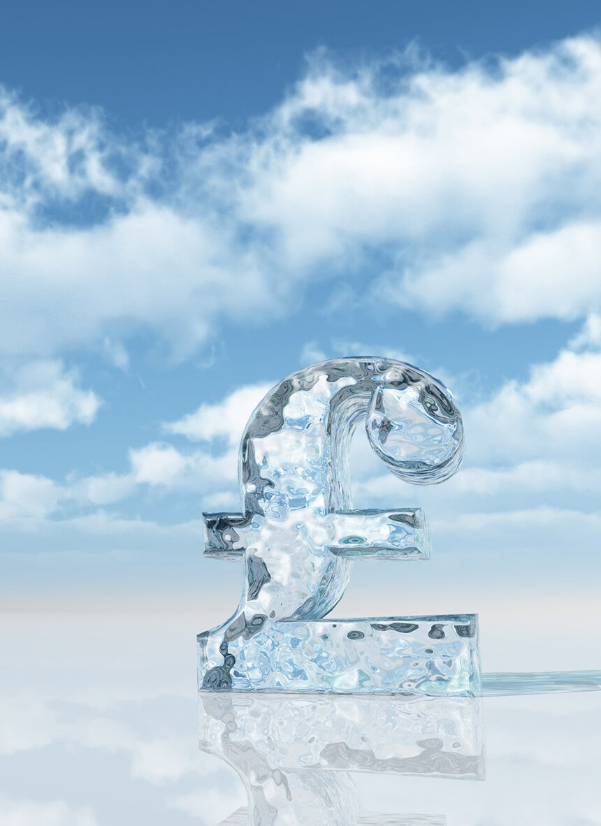 ice pound sign on abstract background