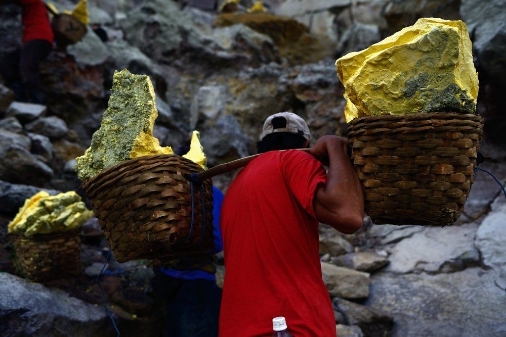 man doing forced labor