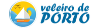 A logo for veleiro de porto with a sailboat in the middle