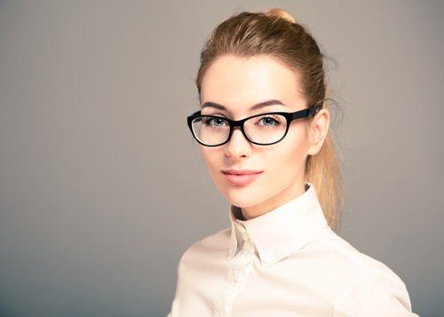 woman wearing glasses