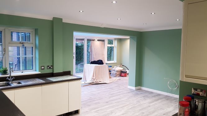Kitchen painted green